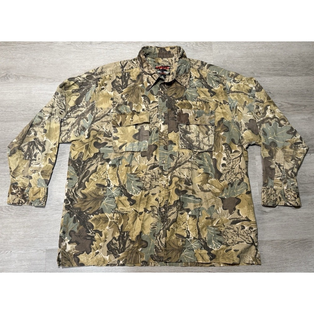Vintage Ranger Merrill & Forbes Button Up Shirt Men's  XL Hardwood Camo Hunting